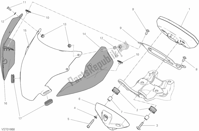 All parts for the Instrument Panel - Cowling of the Ducati Monster 797 Plus 2019